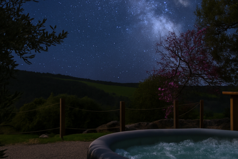 Jacuzzi privata sotto la Via Lattea, Glamping Seme di Carota a Saturnia