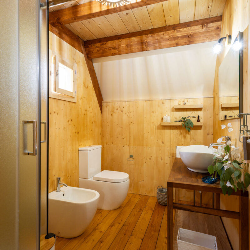 Bagno privato interno con doccia e sanitari